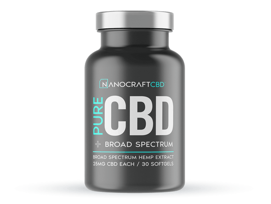 CBD Softgel Capsules 25 mg - Broad Spectrum - NanoCraft